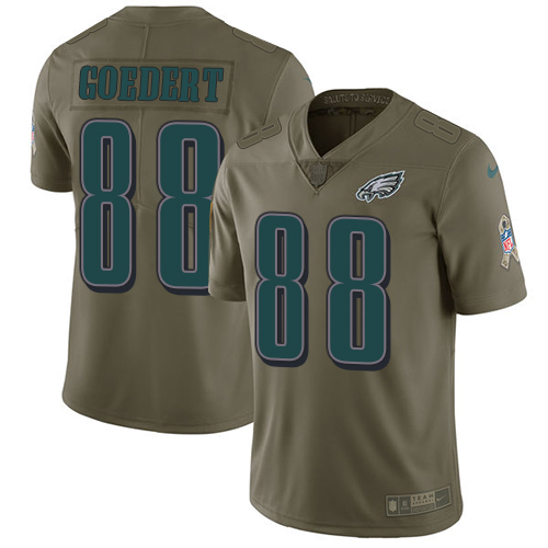Nike Eagles #88 Dallas Goedert Olive Men's Stitched NFL Limited Salute To Service Jersey - Click Image to Close